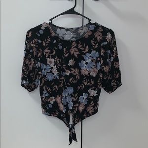 Women's Black/Floral Ae Soft & Sexy T-shirt
